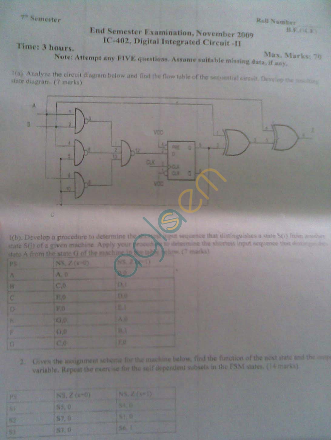NSIT: Question Papers 2009  7 Semester - End Sem - ICE-402