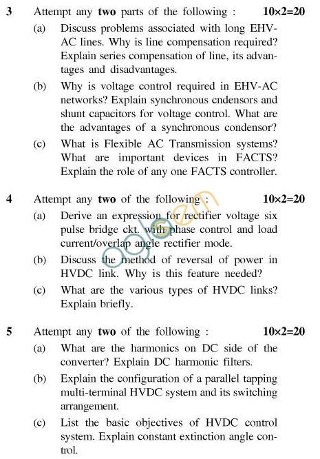 UPTU B.Tech Question Papers - EE-021-EHV AC & DC Transmission