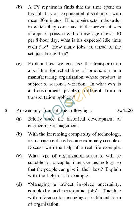 UPTU B.Tech Question Papers - TAS-601-Industrial Management
