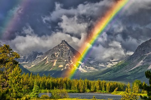 bravo montana stormy glaciernationalpark rainbows twomedicine praylake paintedteepeepeak