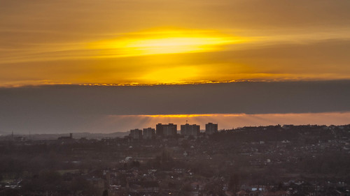 city sunset sun clouds cityscape view stokeontrent stoke hanley