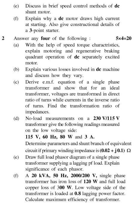 UPTU B.Tech Question Papers - EE-402-Electrical Machines