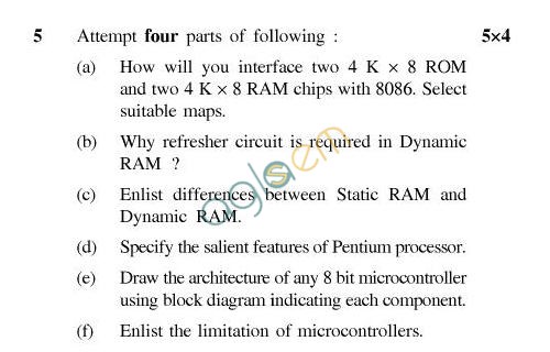 UPTU B.Tech Question Papers - EC-603-Microprocessors