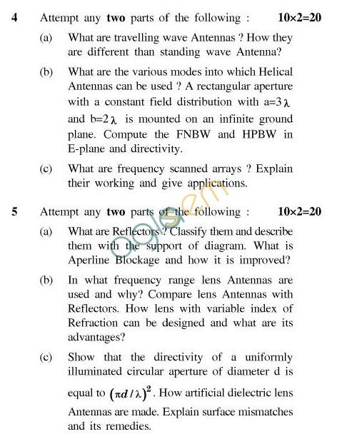 UPTU B.Tech Question Papers - EC-032-Antenna Analysis & Synthesis