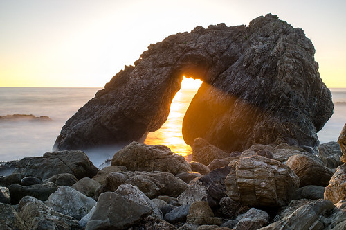 ocean longexposure sunset rock rocks bigsur kirkcreek