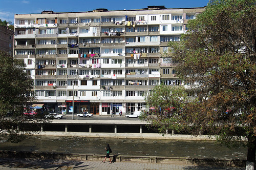 life city building girl walking concrete town view panel terrace walk daily armenia dailylife kapan armenian syunik սյունիք