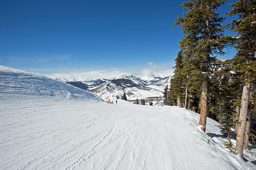 blue trees usa sun snow pine rockies colorado skiing crestedbutte