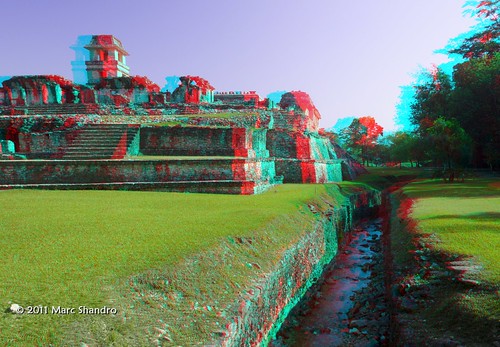 travel nature mexico stereoscopic stereophoto 3d warm view maya bluesky anaglyph stereo mayanruins jungle palenque tropical redcyan traveldestination