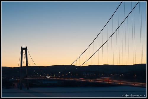 bridge winter sunset snow cold kyla vinter sweden sverige bro snö solnedgång högakusten highcoastbridge högakustenbron highcoast