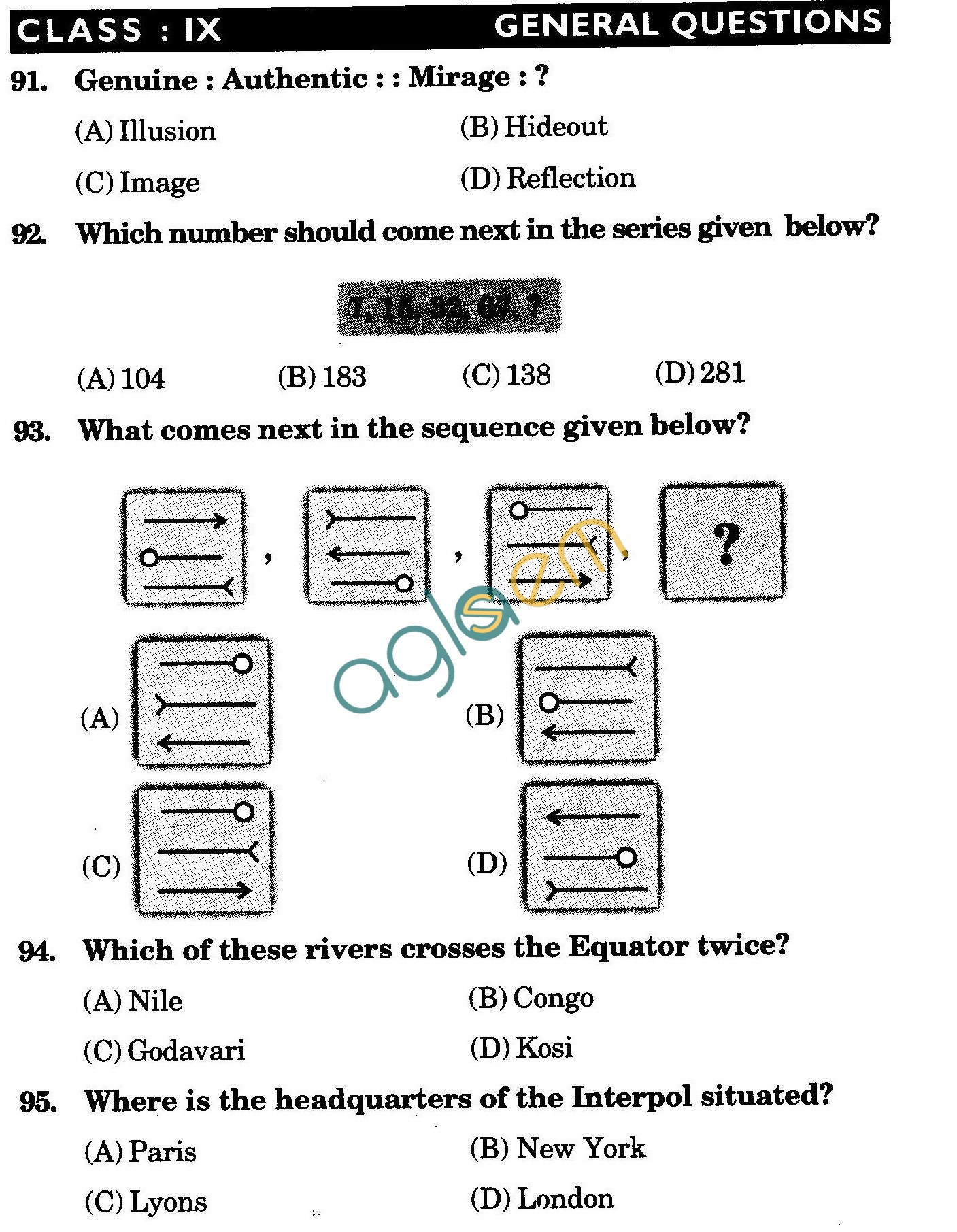 NSTSE 2009 Class IX Question Paper with Answers - General Knowledge