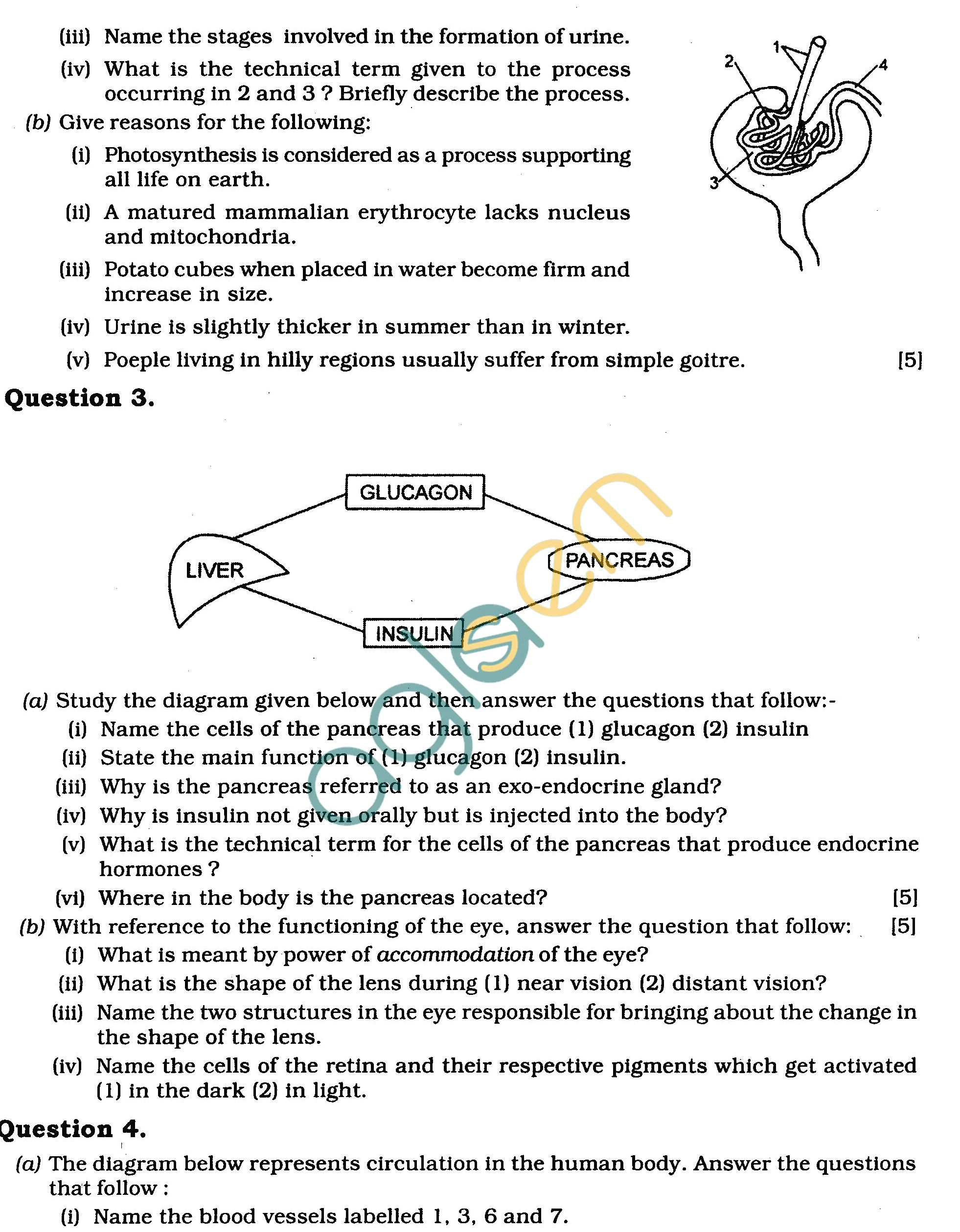 ICSE Class X Exam Question Papers 2011 Biology (Science Paper-3)
