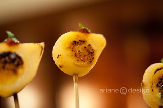 Irish Dubliner & glazed pear lollies with house quince butter