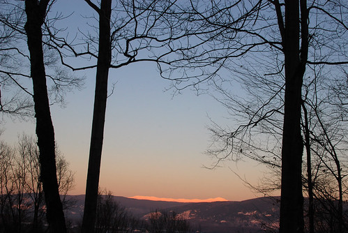 trees winter light sunset snow mountains landscape woods vermont middlebury