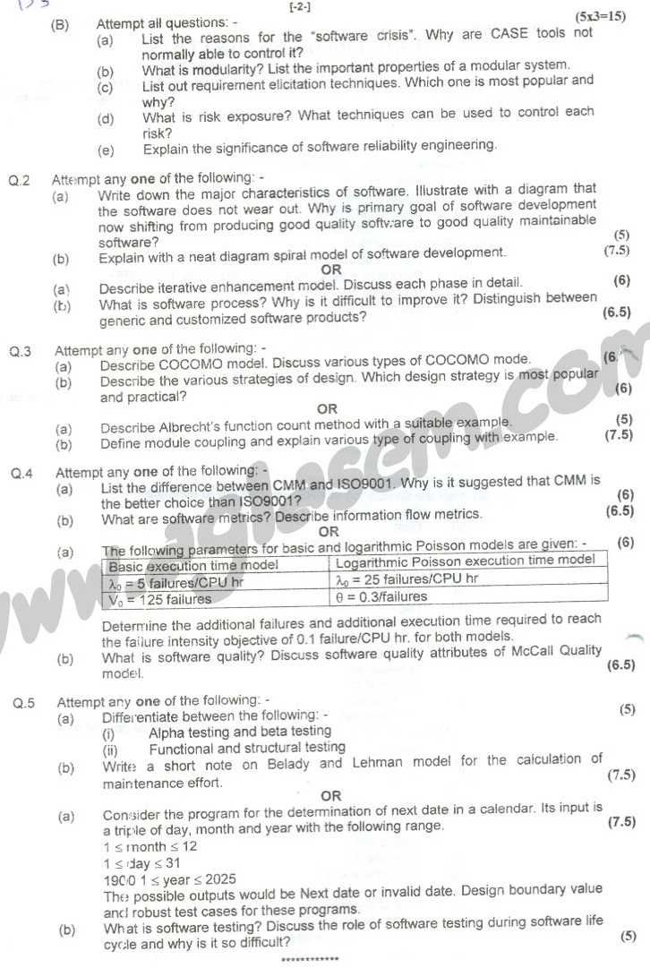 GGSIPU Question Papers Fourth Semester  end Term 2007  ETCS_202/ETCS_204
