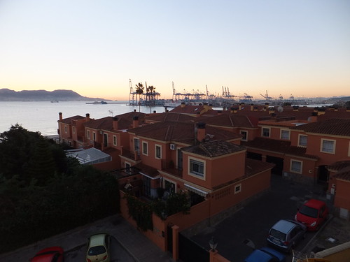 port sunrise spain cranes andalusia gibraltar algeciras containerterminal hotelmirador campodegibraltar