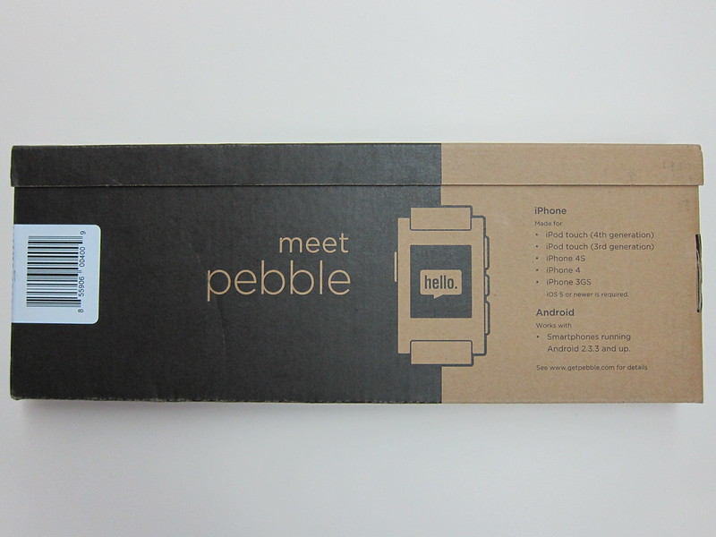 Pebble Watch - Box Back