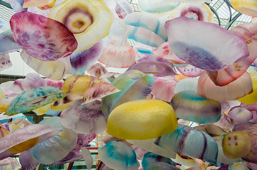 Hanging jellyfish sculpture