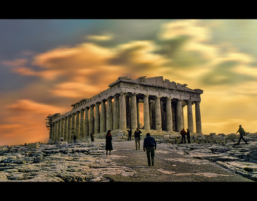 winter light sky people mountain snow building walking photography foot photo ancient different path surrealism hill stock dramatic surreal philosophy athens greece directions civilization glowing flowing wandering stockphoto stockphotography akropolis wpk