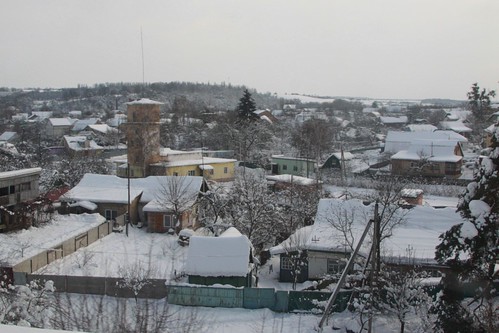 Looking over the Ukrainian village of Borova