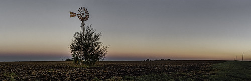 flat farm fields windmill sunrise panorama granger olympusomdem1