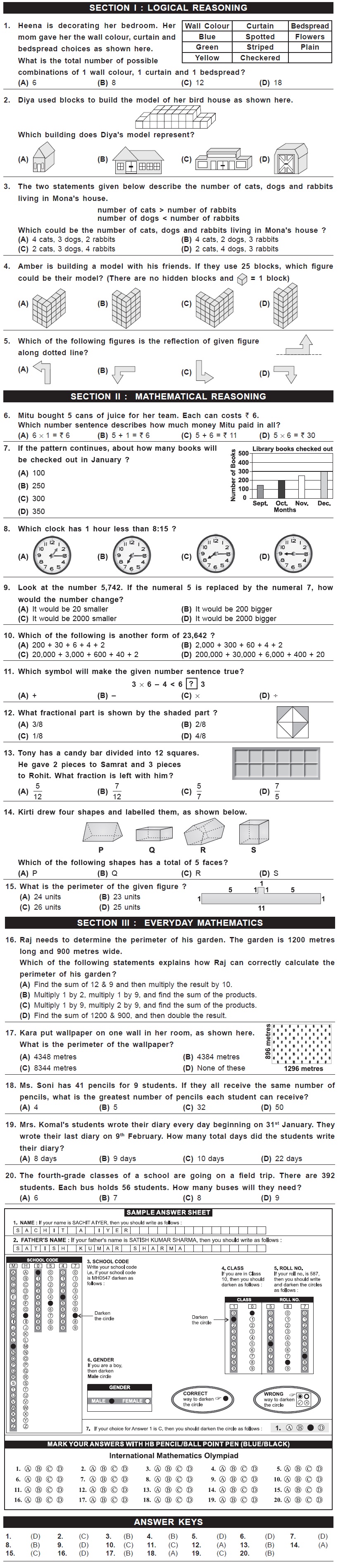 IMO 2nd Level Sample Papers - Class 4