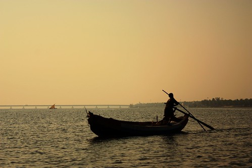 bridge sunset india canon river boat fisherman dusk journey yanam canon450d