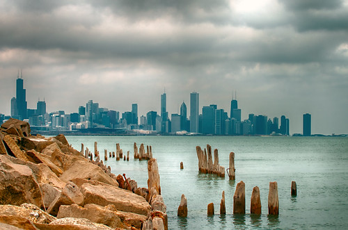 park city chicago water landscape illinois nikon midwest cityscape towers skylines shore southside hydepark hdr greysky highrises hancocktower louds 47thstreet 2013 d7000 trumphotelandtower willistower tamronaf70300mmf4056dild zlphotography lhaloui zouhairlhalouihyde kenwoodzouhair