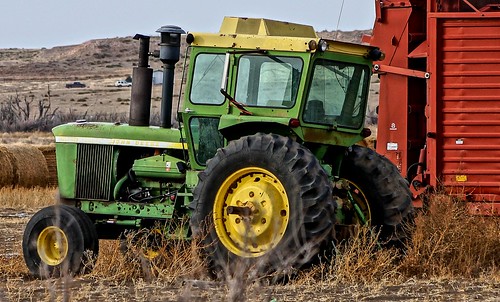tractor color oklahoma landscape farm pride western prairie hay