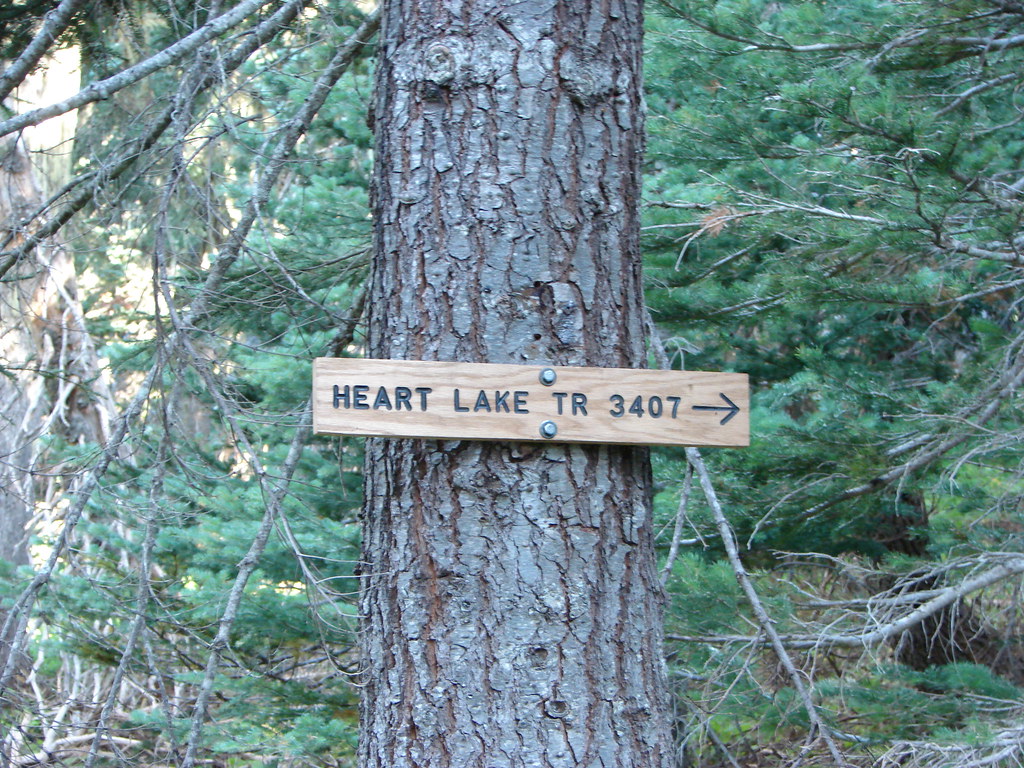 Sign for the Heart Lake Trail