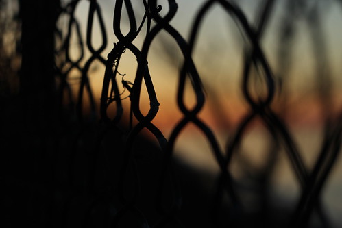 sunset orange color beach water silhouette fence private vines prison 365 project365 365challenge 365dayphotochallenge