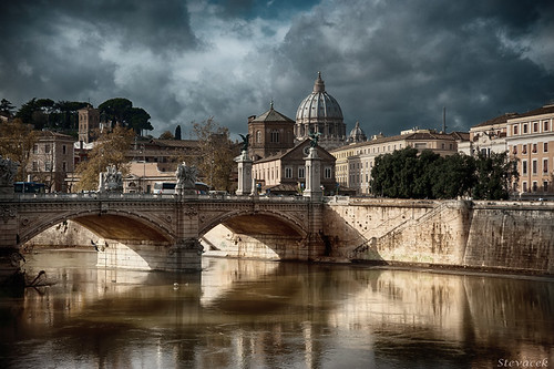 old travel bridge italy rome roma tourism monument river sightseeing tiber hdr december2012