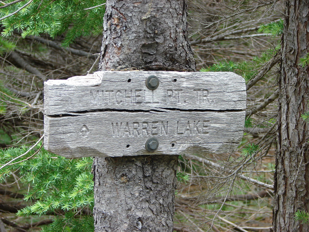 Trail sign for the Mitchell Point Trail