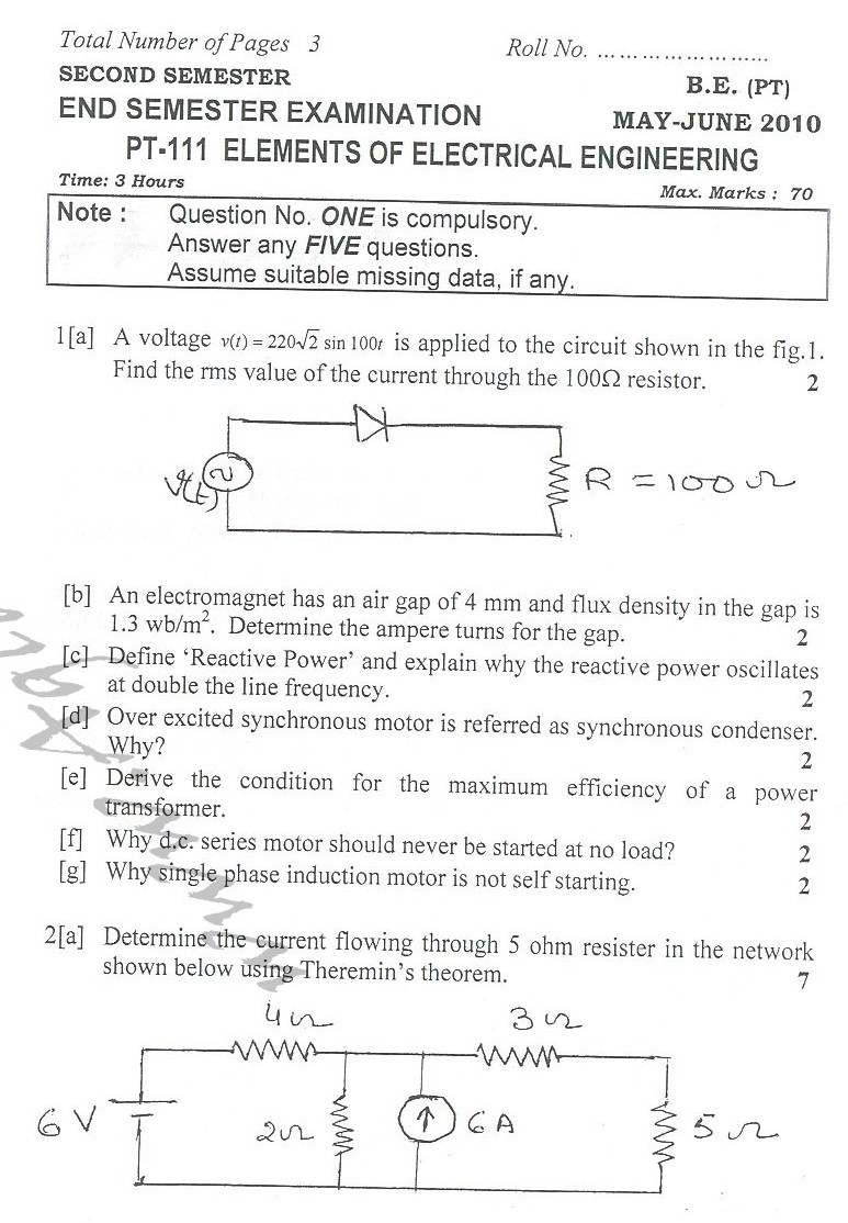 DTU Question Papers 2010  2 Semester - End Sem - PT-111