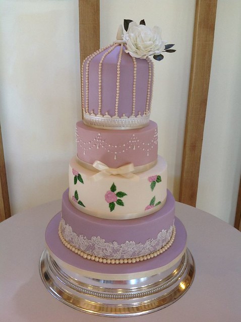 Lilac Birdcage with Pearls Cake by Karen Ker of Iced Images Cakes
