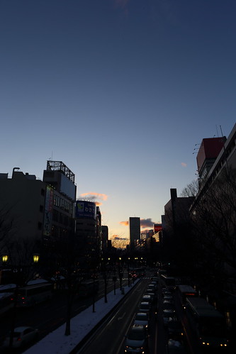 road winter sunset sky station japan geotagged sendai miyagi mrhayata geo:lon=140880847 geo:lat=38261044