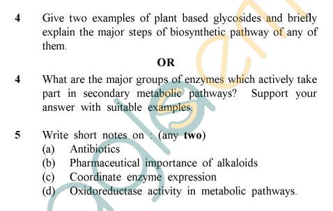 UPTU B.Tech Question Papers - BT-801 - Biology of Natural Products
