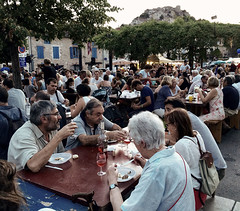 Evening do in the town square, Cordes-sur-Ciel, France - Photo of Monestiés