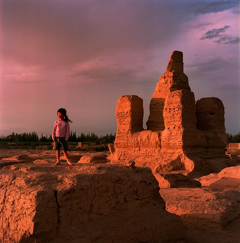 china sunset 120 6x6 film ruins chinese xinjiang 503cw