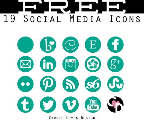 Social Media Icons - Carrie Loves Design