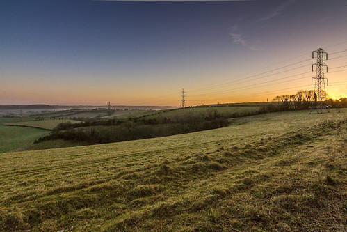 england field sunrise landscape countryside unitedkingdom earlymorning places hampshire powerlines valley fields pylons southdowns phototype clanfield canoneos60d tokinasd1116f28ifdx
