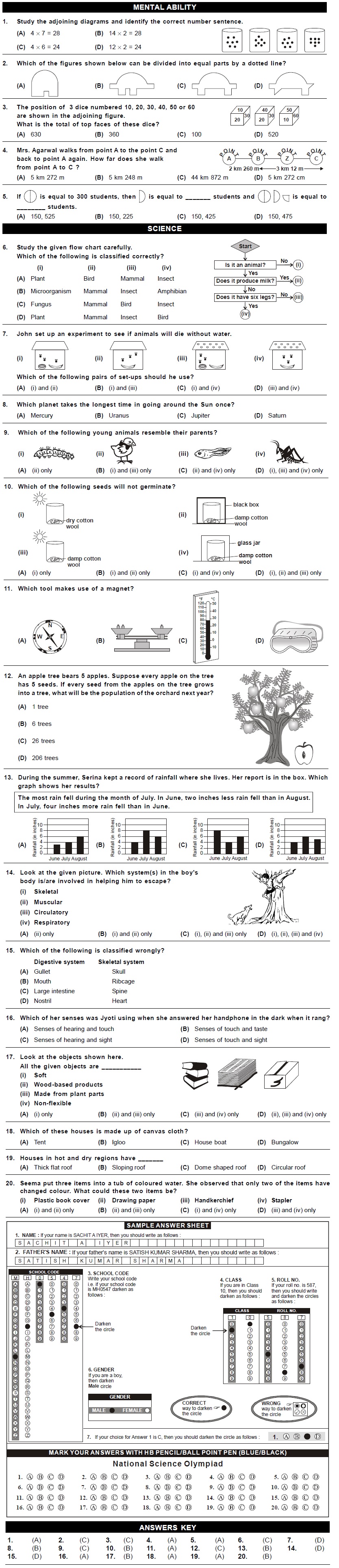 NSO 2nd Level Sample Papers for Class 3