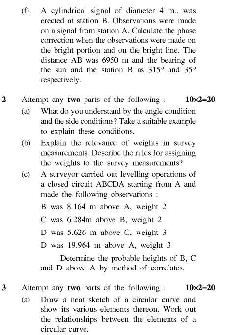 UPTU B.Tech Question Papers - TCE-403-Advance Surveying