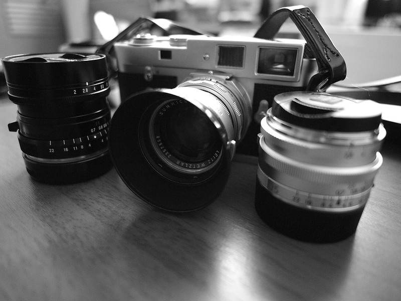 M2 with Ultron 28mm + C Biogon 35mm + Summicron 50mm DR