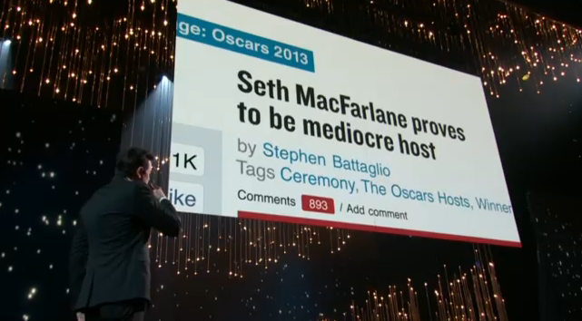 Seth Macfarlane Proves To Be Mediocre Host