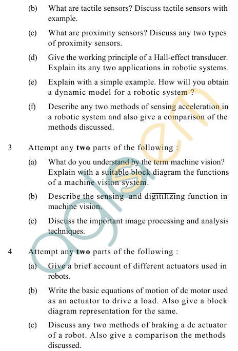 UPTU B.Tech Question Papers -IC-022- Analysis Robotics & Mechatronics