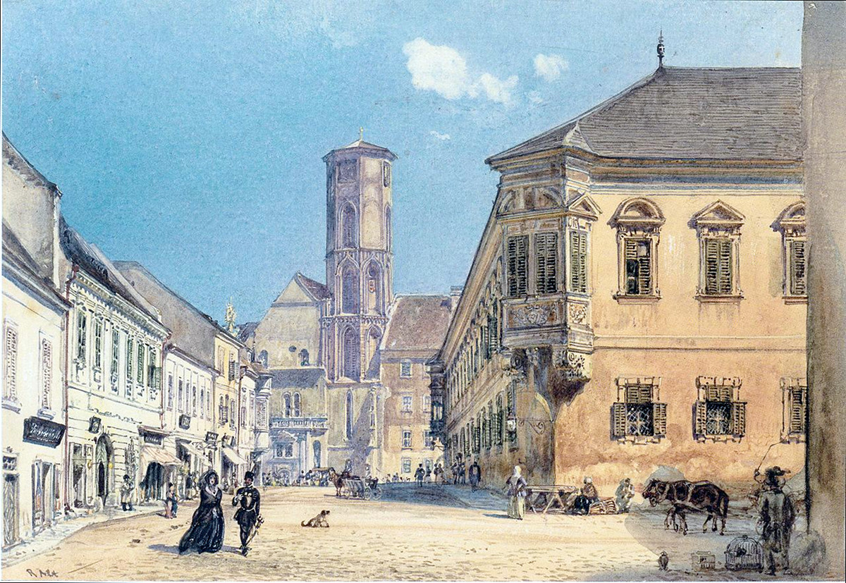 The parish church in Ofen by Rudolf von Alt, 1845