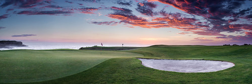 australia brucehood clouds coast cous d800e golf nsw ocean panoramic seascape sunrise sydney thecoast water bunker course green nikon pano panorama pin pink sand