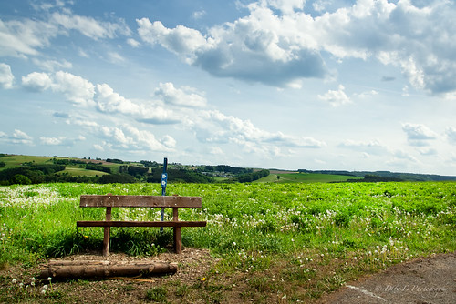 green grass clouds bench landscape countryside luxembourg canon1000d