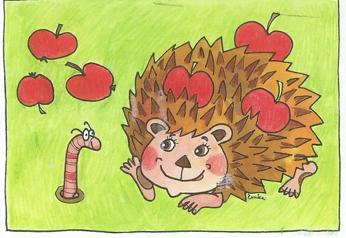 paintedhedgehogs postcrossing postcard hedgehog