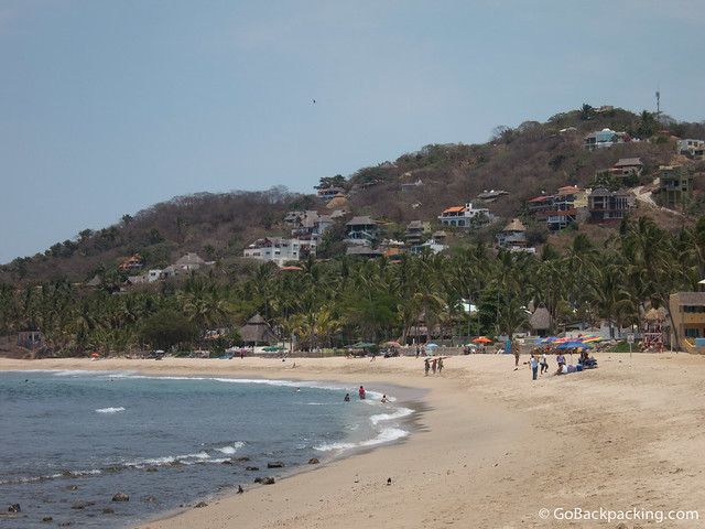 North of the main beach is a more residential area on a hill, with fewer surfers and sunbathers